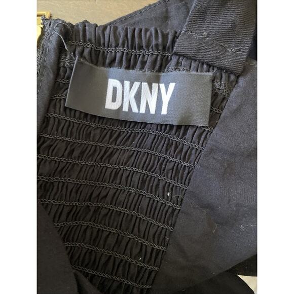 DKNY Y2K Women's Small black Tank Top Smocked Back Festival Casual Summer - Picture 6 of 7
